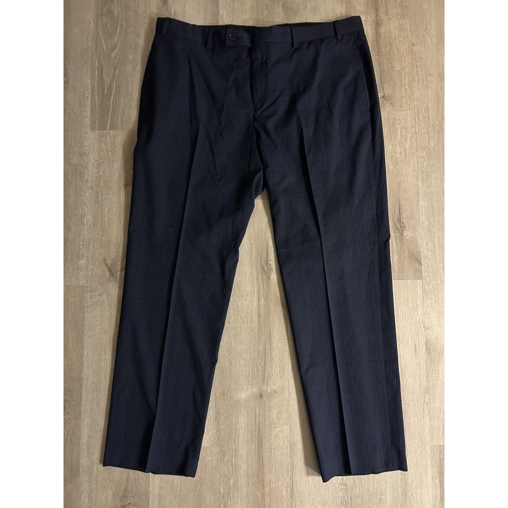 Lauren Ralph Lauren Blue Check Trousers Dress Pants, Polyester, 38x30